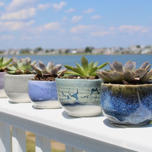 Succulent planter, green blue grey purple ceramic planter, small pot for flowers, heart planter, small bowl for jewelry, Mothers’s Day