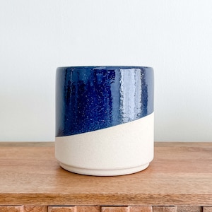 Azura Ceramic Indoor Planters, Deep Blue Color Planter Pot, Housewarming Home Decor Gifts, Succulent Planters, Flower Pots