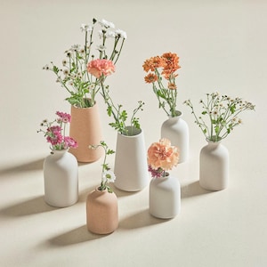 Ceramic Vases for Flowers, Small Flower Vase, Mini Bud Vase, Mommy Pot, Pottery Vase, Housewarming Gift, Floral Dandelion Vase, Cute Vase
